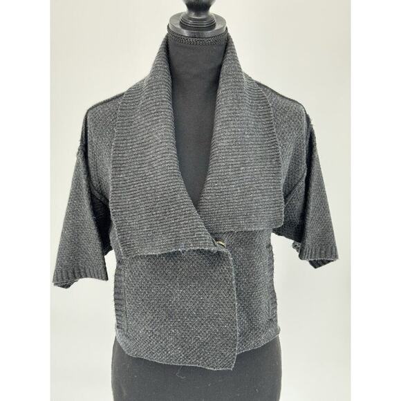 Michael Stars Wool Cashmere Cropped Cardigan Sweater Size S Short Sleeves Soft - Picture 1 of 11